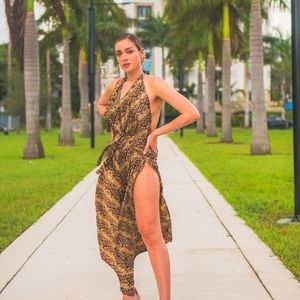Baliawear snakeskin print jumpsuit in tall